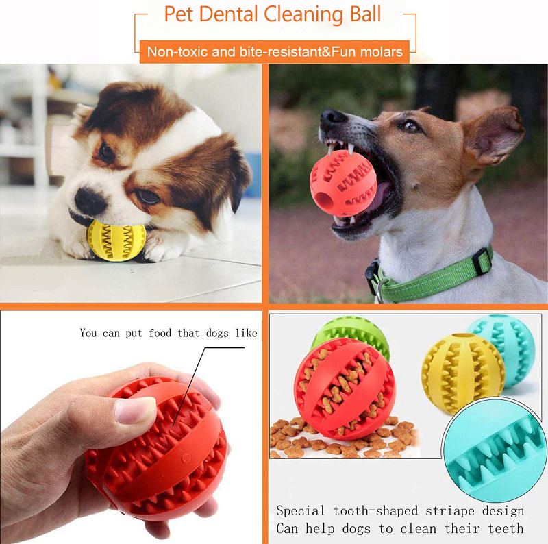 Rubber TPR 5cm Interactive Dog Ball Toys Indestructible Dog Ball Blue Orange Yellow