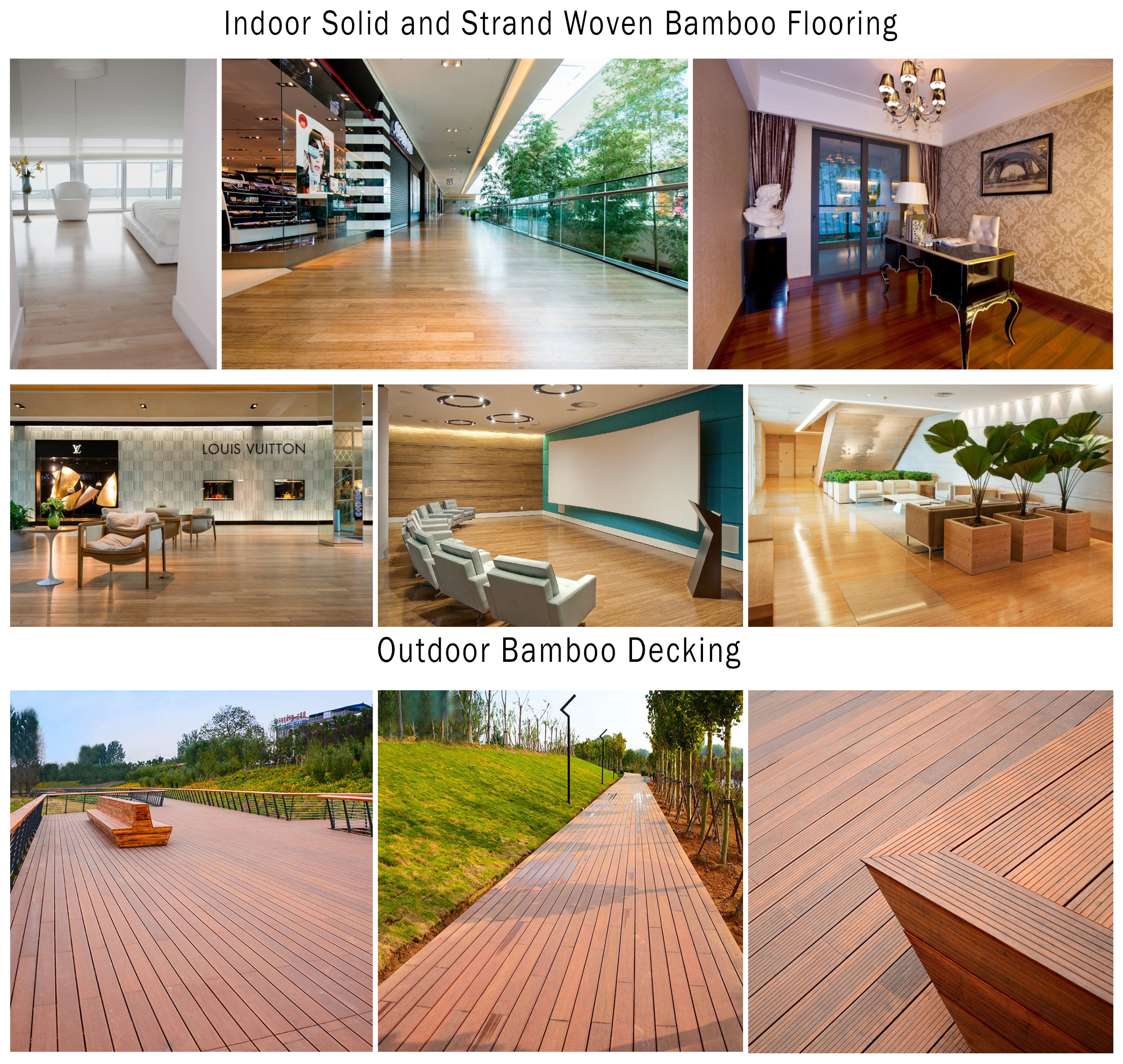 Natural Beauty Bamboo Floor Tiles 100% Bamboo Flooring For Interiors
