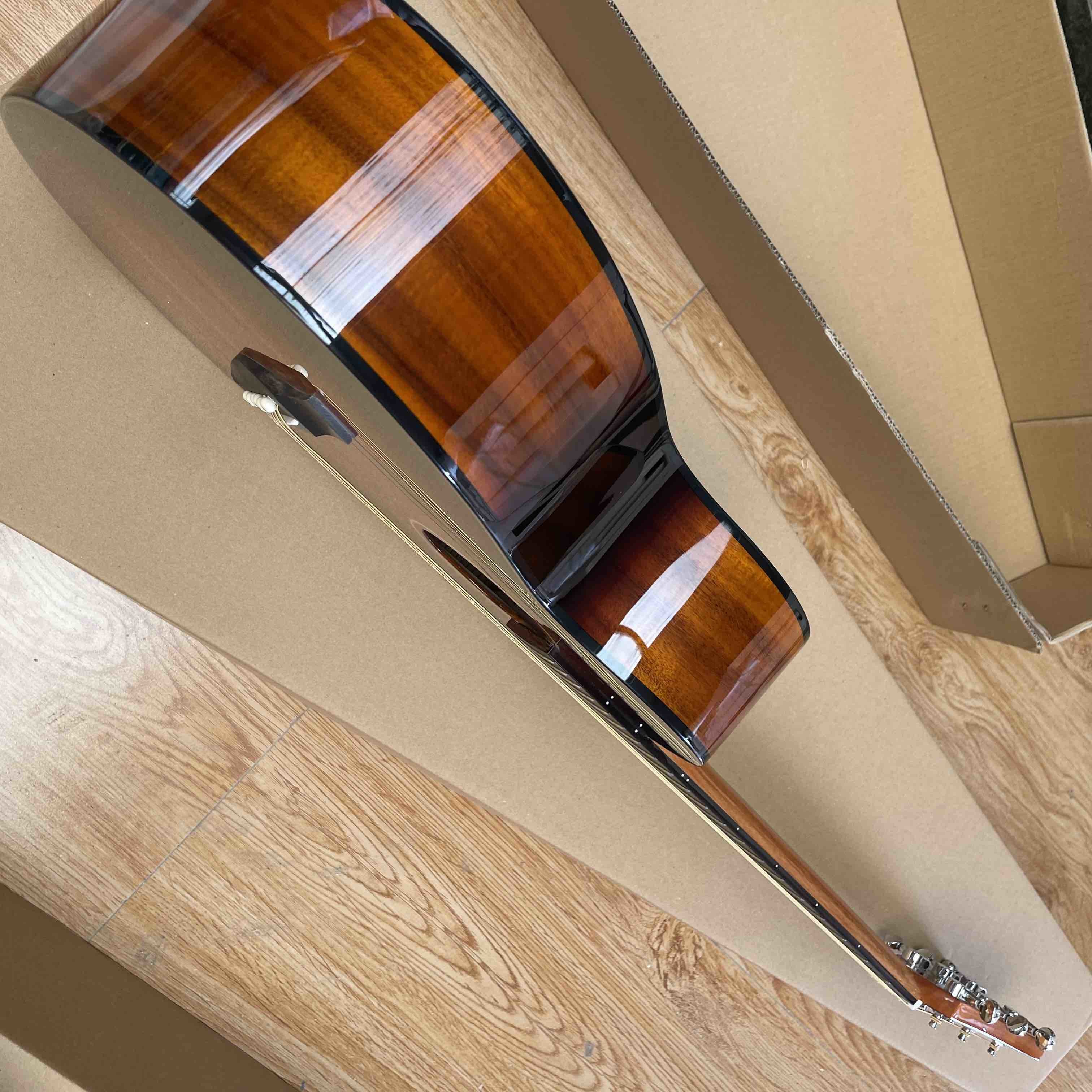 Custom 36 Inch Solid KOA Wood Acoustic Guitar Taylr Style