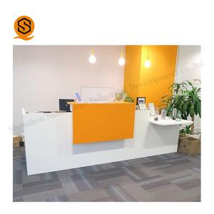 Quality Modified Acrylic Stone Regular Two Person Reception Desk Flame Resistant wholesale
