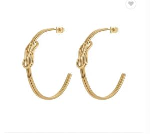 Quality Oem Gold Hoop Earrings For Women Girls Gold Plated Knot Statement Lightweight Thick Trendy Small Open wholesale