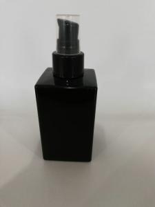 Quality 120 ML Black Cosmetic Containers , Square Pump Cosmetic Lotion Bottles wholesale