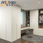 Customized Wooden Clothes Hinge Door Wardrobe with LED Closet Modern Bedroom