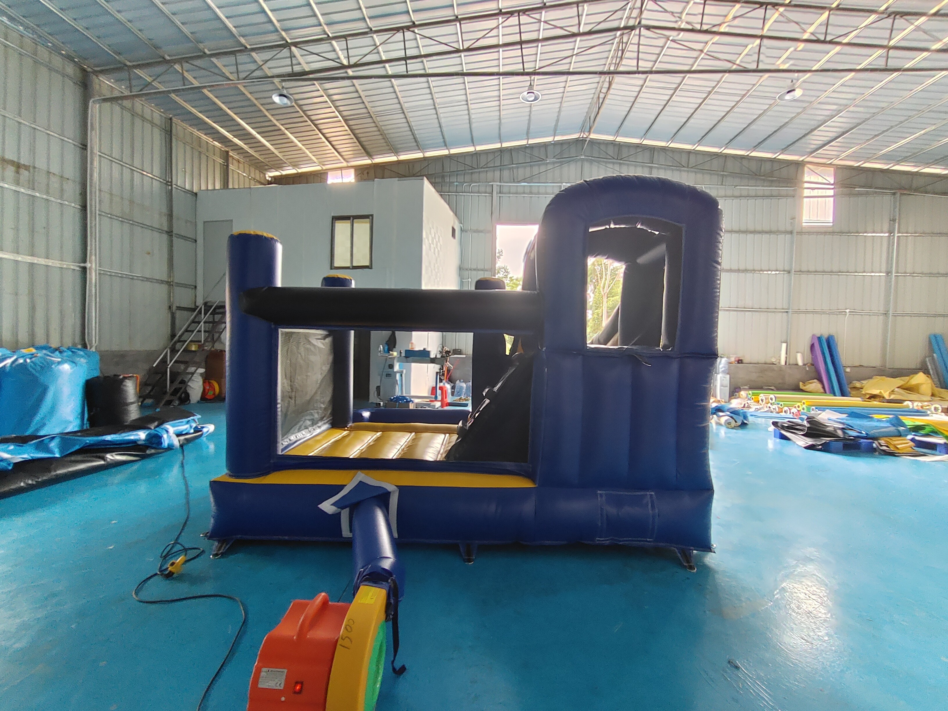 Fireproof Commercial Inflatable Bouncer Moonwalk Cartoon Theme With Rotary Slide Combo