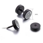 High quality body piercing jewelry black circle stud earrings manufacturer