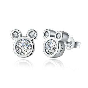 Quality Third Party Appraisal Certified Children Jewelry 925 Sterling Silver Mouse Earrings wholesale