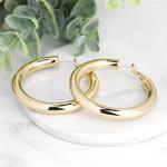 Fashion Gold Color Hoop Earrings Hypoallergenic High Polished Dangle Drop