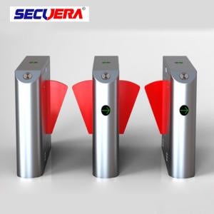 Quality Single lane Stainless Steel Gate access control turnstile system Fingerprint RFID card reader flap barrier wholesale