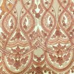 Embroidery Pink 3D Beaded Fabric Sequin Lace For Women Dress