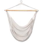 High Capacity Camping Hanging Chair Outdoor White Rope Hammock Chair With Stand