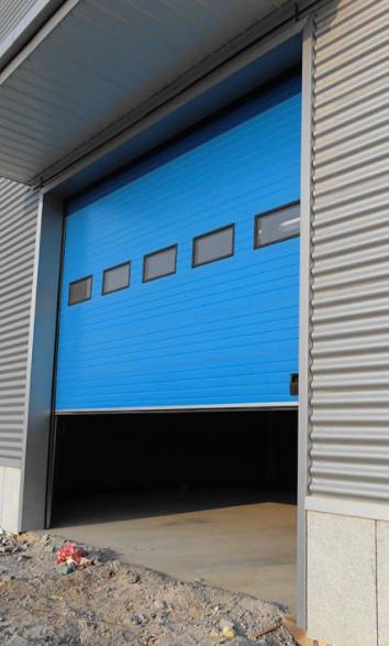 Cheap Wind Resistant White Powder Coated Insulated Steel Overhead Sectional Door for sale