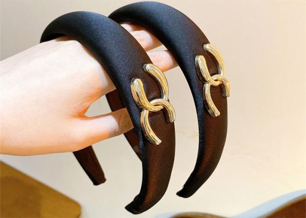 GLH059 Vintage French style double C fabric headband female autumn/winter high