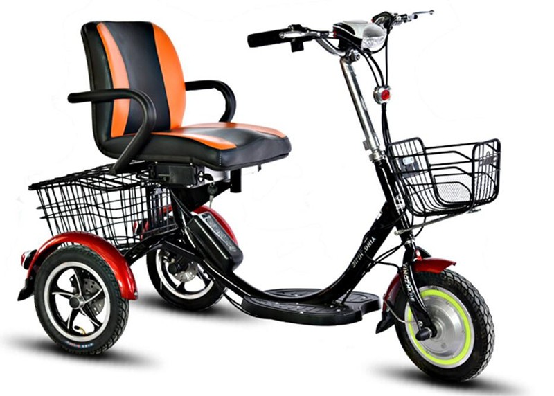 Double Basket Adult Electric Tricycle for Shopping Range per Power 31-60 km 25KGS