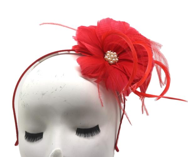 Wedding Party Pageant Ostrich Feather Flower Mount with Headband Shipping DHL