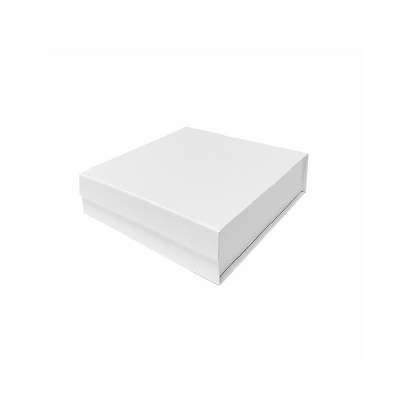 White Customized Gift Foldable box Ribbon paper hard cardboard gift boxes Flip Top String Ribbon Handle Flat Paper Box