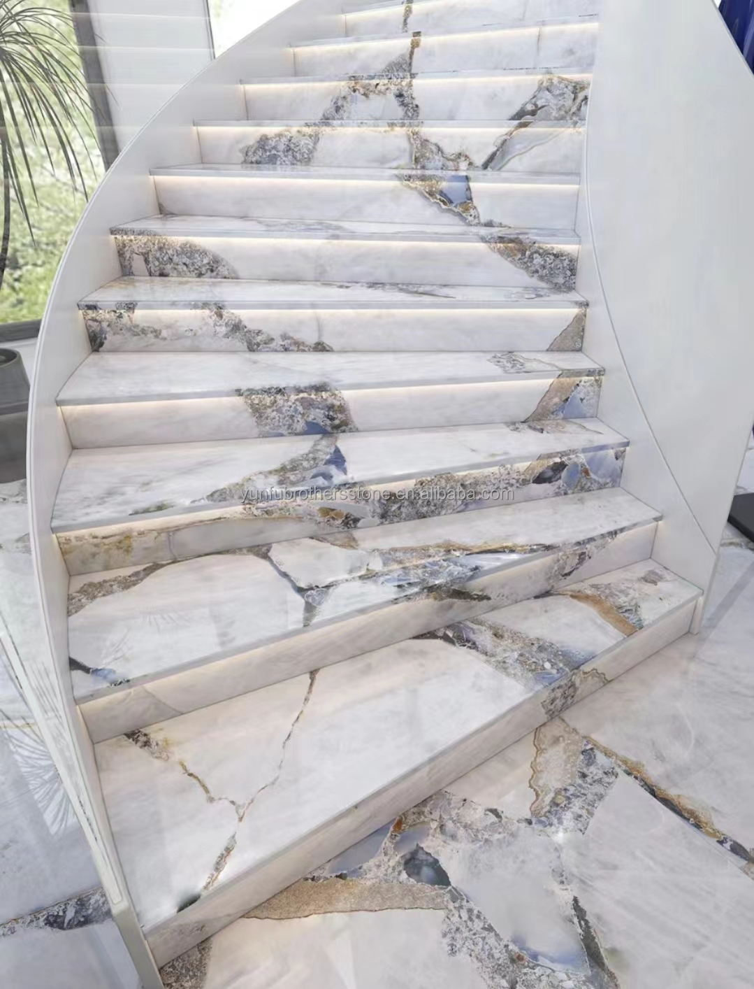 Artificial Stone Stair Material Modern Design Luxury Indoor Non Slip Floor Tiles
