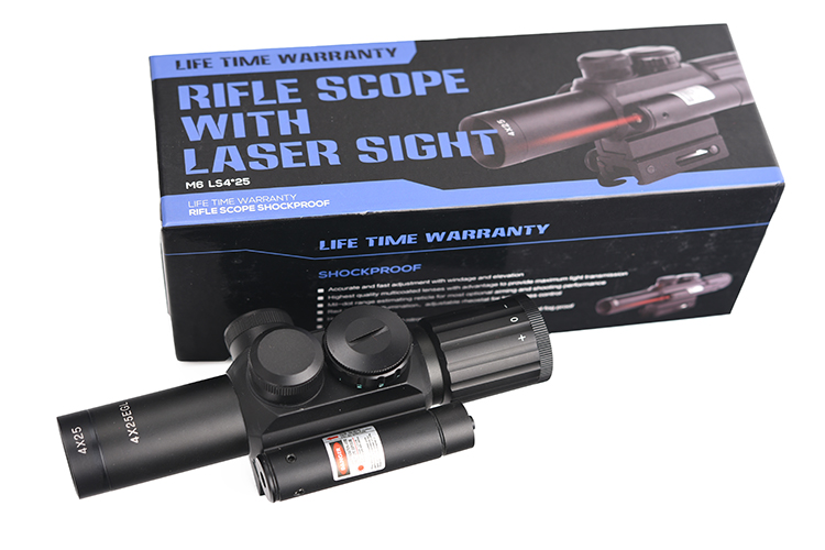 M6 Tactical 4X25 IR Red/Green Sight and 170mm Length Red Dot Laser Scope for Hunting