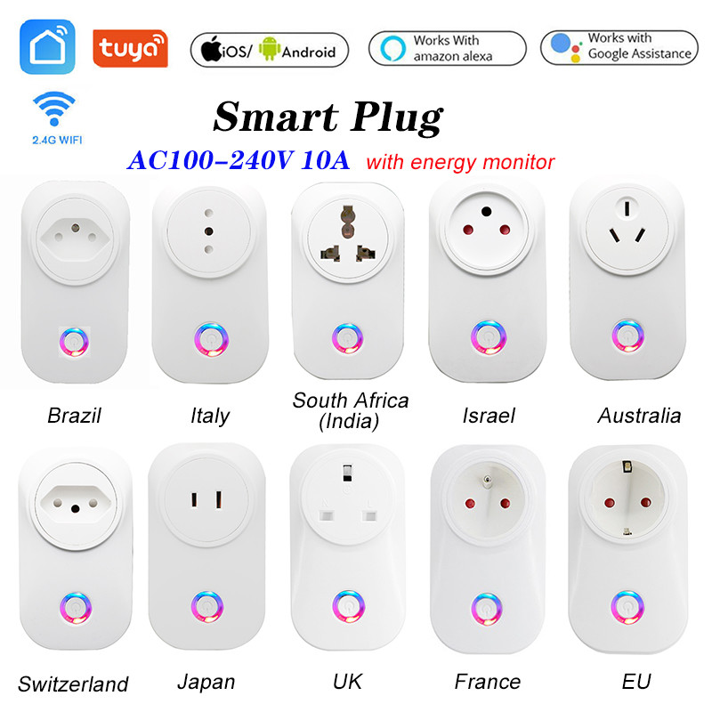 Smart WiFi Power Plug Outlet Socket with 2PCS USB Port App Control Timer Function Compatible with Amazon Alexa Google