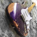 Custom Aged Strat Electric Guitar in Purple