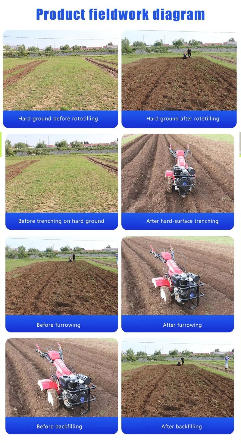 Gasoline Agricultural Farm Machinery 4.0 Kw Farm Tractor Tiller