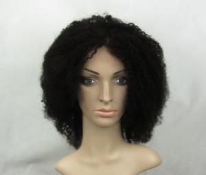 Quality Long Natural Wave Real Human Hair Wigs Tangle Free / Kinky Curly Hair wholesale