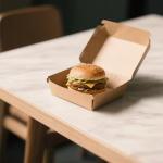 Customized Biodegradable Fast Food Kraft Paper Packaging Burger Box