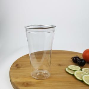 Quality Water Juice 400ml Clear Beverage Containers With Snap Lids wholesale