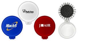 Quality Plastic compact mirror with comb Logo customized wholesale