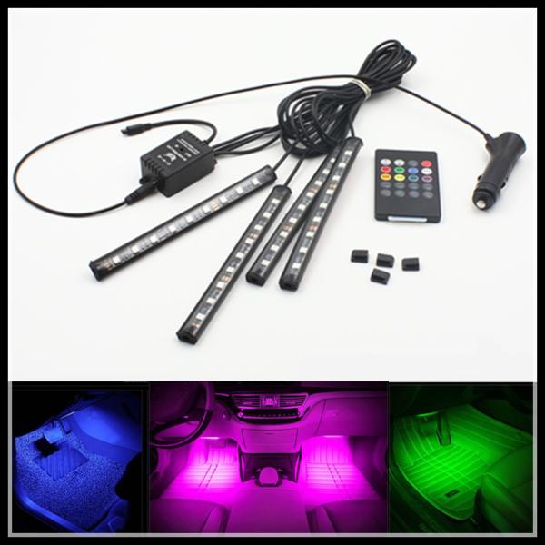 Sound-activated RGB LED strips RGB LED Interior Footwell Lights Strips RGB