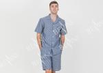 Custom Printed Mens Luxury Sleepwear Chambray Short Sleeve Button Through Shirt