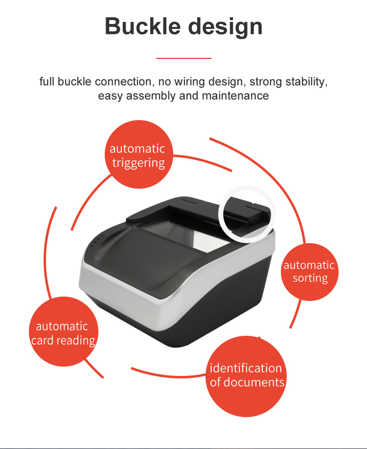 SINOSECU Identity Verification Passport and ID Card Scanner 500 DPI Optical Resolution