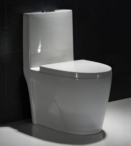 Quality Low Profile One Piece Elongated Toilet Commode Fully Glazed Siphon Jet Flush wholesale