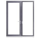 Bedroom Double Tempered Glass Aluminum Frame Glass Door with Powder Coating