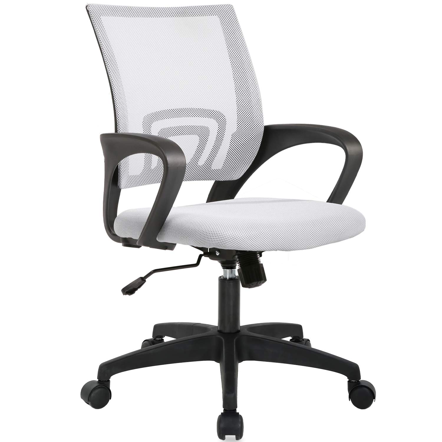 ALINUNU White Mesh Executive Chair with Lumbar Support and Butterfly Mechanism