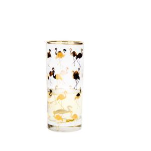 Quality Golden Flamingo Printed Crystal Highball Glasses For Restaurant wholesale