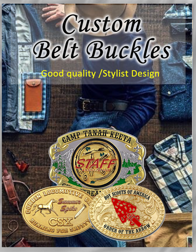 Custom Hardware Western Cowboy Buckles Zinc Alloy Iron Metal Pin For Men