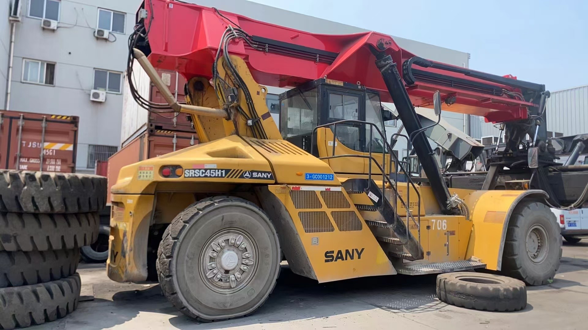 2016 Model Used Container Reach Stacker Forklift SANY SRSC45H1 With CUMMINS Engine