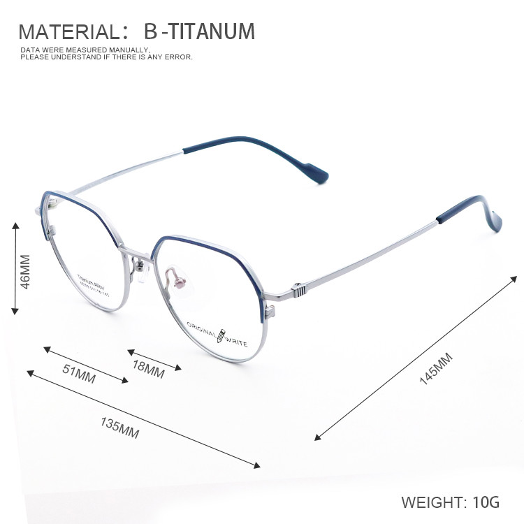 Weightless Colorful B Titanium Frames Optical Glasses Frame 66359