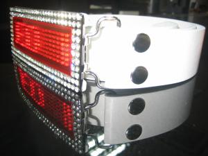 Quality 2015 digital programmable Rhinestone Scrolling LED Belt Buckle for belt wholesale