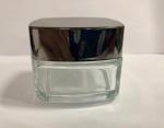 Square Bulk Glass Cream Jars / Cosmetic Cream Bottles Packaging Various Logo And