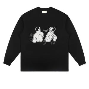 Quality Knitted American Vintage Boxing Print Long Sleeve T-Shirt for Men Women Heavy Gym Base wholesale