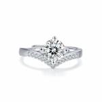 0.5 1 Carat 6 Prong Moissanite Engagement Ring D VSS1 925 Sterling Silver Custom