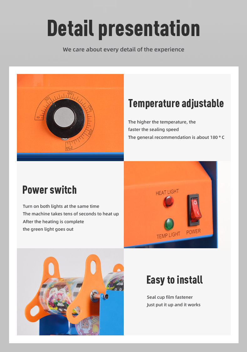 High Cost Performance Milk Tea Cup Sealer Machine with Adjustable Settings 8 KG Capacity