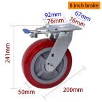EDL Heavy Duty Casters 200mm 8 Inch Swivel Caster Wheels 738-86