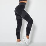 Seamless knitted moisture wicking breathable tight yoga pants sports running