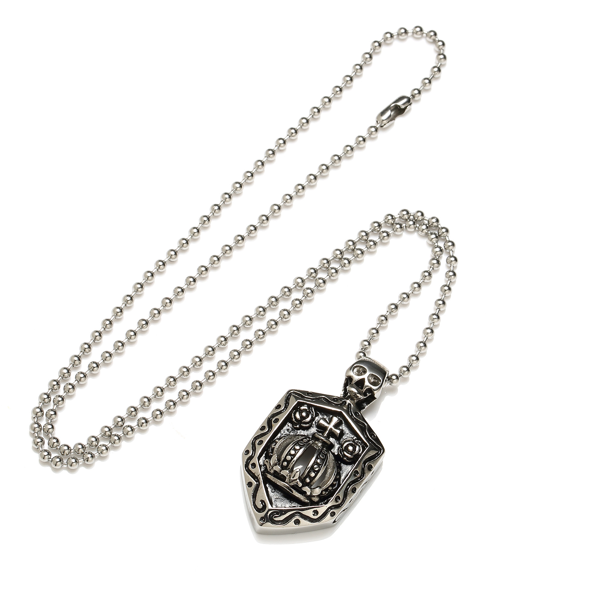 Wholesale 316l stainless steel knigts templar shield necklaces for men