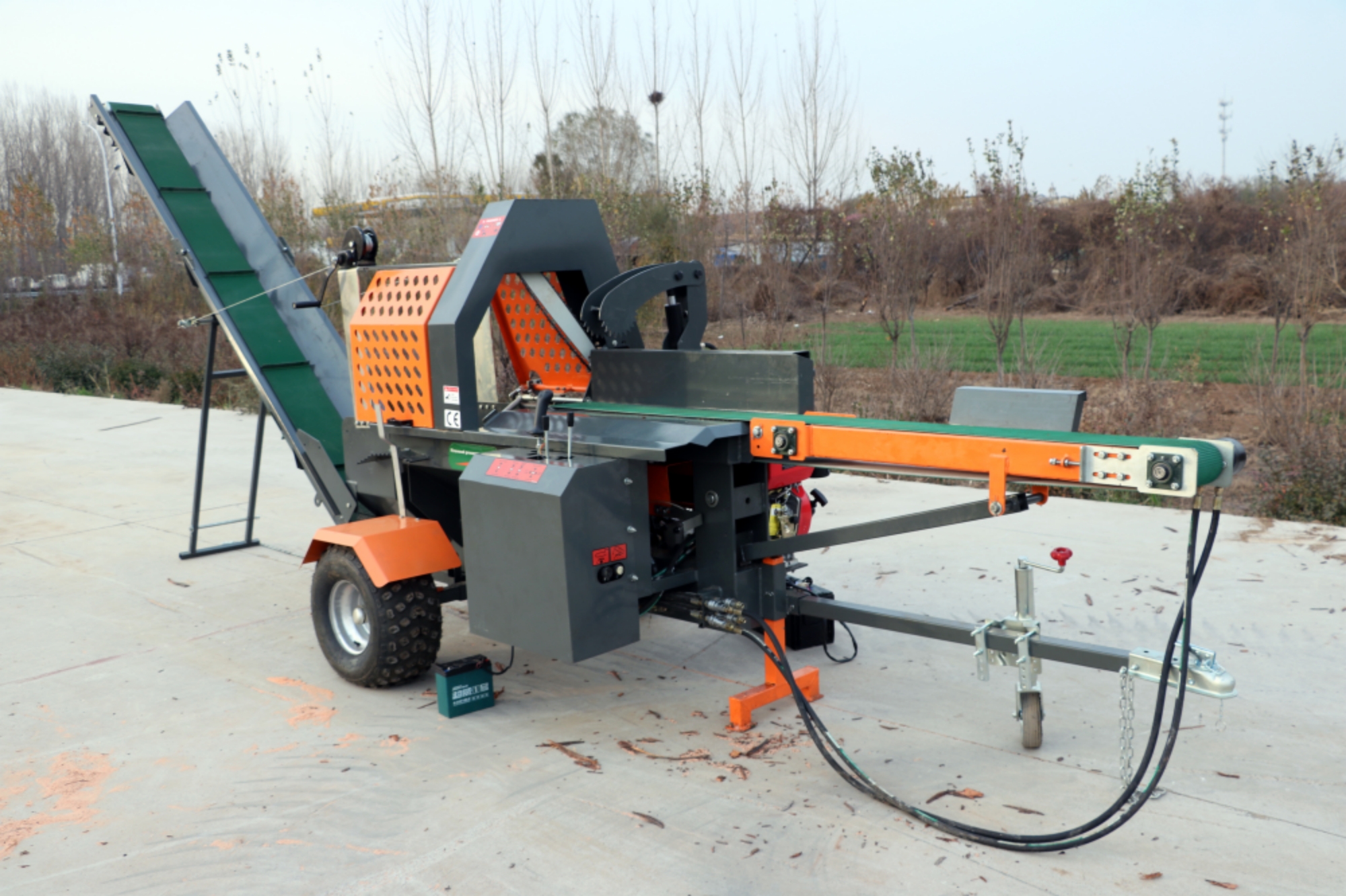 18HP Gasoline Log Splitter And Wood Shredder For Cutting Wood Branch