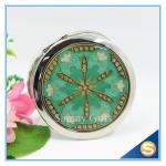 Shinny Gifts Metal Compact MirrorJeweled Makeup Pocket Mirror Custom Cosmetic