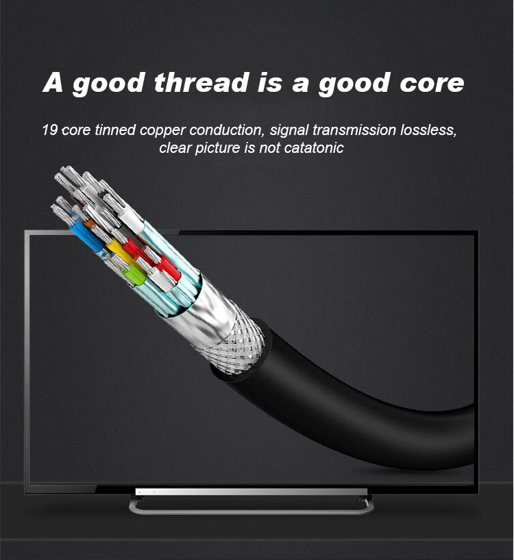 18gbps Gold Plated Video 1080P HDMI Cable 4K With Ethernet Tensile Resistant