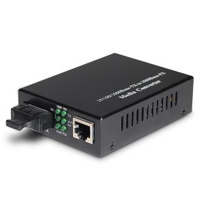 Quality SFP To RJ45 Fiber Optic Media Converter Single Mode Simplex Duplex 10M 100M wholesale
